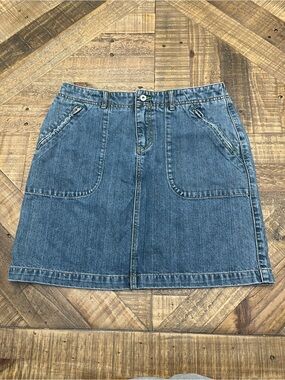 Vintage Y2K Eddie Bauer "E.B. 20" Utility Denim Mini Skirt